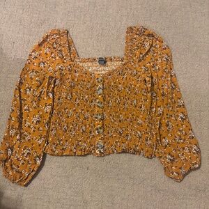 Button up  flowery blouse
